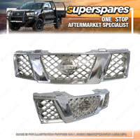 Superspares Front Grille for Nissan Navara D40 12/2005 - 04/2010 FULL CHROME