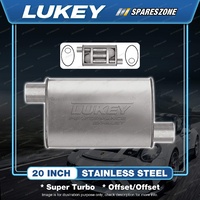 Lukey 10"x4" 1/2" Oval 20" O/O SS Muffler 2 1/2 Glass Packed - Super Turbo