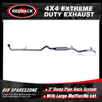 Redback 3" 409 SS Exhaust Large Muffler No cat for Toyota Landcruiser 79 1HD-FTE