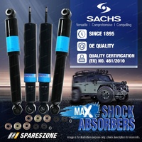 Front + Rear Sachs Max Shock Absorbers for Isuzu D-Max TF SX 3.0L 10/08-05/12