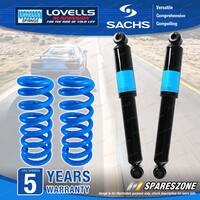 Rear Sachs Shock Absorbers Lovells Raised Springs for Mitsubishi Pajero NF NG