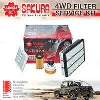 Sakura 4WD Filter Service Kit for Toyota Landcruiser VDJ76 VDJ78 VDJ79 4.5 07-On