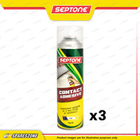 3 x Septone Contact Adhesive Aerosol Spray 350 Gram Heat & Water Resistant