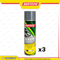 3 x Septone Super Acid Etch Primer 400 Gram Anti Corrosive Metal Spray Paint