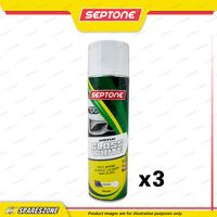 3 x Septone Acrylic Paint Gloss White Aerosol Spray 400 Gram Fast Drying