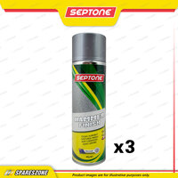 3 x Septone Hammer Finish Spray Paint Aerosol Silver 400 Gram Anti-Corrosive