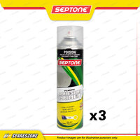 3 x Septone Plastic Adhesion Primer Spray Paint Aerosol Clear 400 Gram