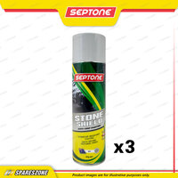 3 x Septone Stoneshield Anti Chip Coating Aerosol Spray Grey 400 Gram