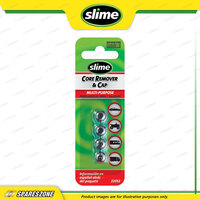 Slime Tool - Valve Core Remover and Valve Cap Zinc Plated Brass Pack of 4