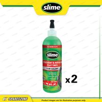 2 x Slime Tube Sealants Prevent and Repair Flat Tires 473ML Safe and Easy