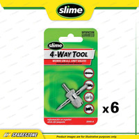 6 x Slime Versatile Tools - 4-Way Valve Tool Re-Taps Threads Inside and Outside