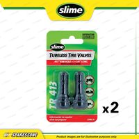 2 x Slime Rubber Tire Valve Stems 1-1/4" TR413 Schrader Valve Stem and Cap