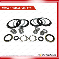 Swivel Hub & Wheel Bearing Kit + Brake Rotor Pad Set for Suzuki Jimny SN413 M13A