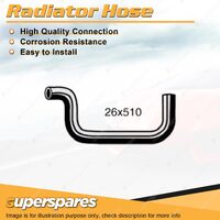 1 x Upper Radiator Hose 26mm x 510mm for Datsun 120Y 1.2L 4 cyl 1975-06/1979