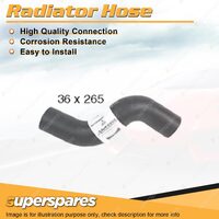 Superspares Radiator Hose 36 x 265mm for Isuzu D-MAX TF 3.0L 4JJ1-TC 2008-2012