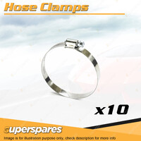 10 x Superspares Hose Clamps 71-95mm Perforated Band Part Stainless