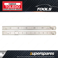 Toledo Stainless Steel Double Sided Metric & Imperial Rule - 600mm Length