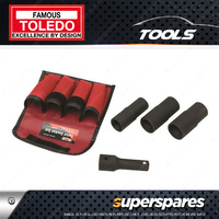 Toledo Double Twist Socket Set 4pc Reversible Sockets 17mm 19mm 21mm