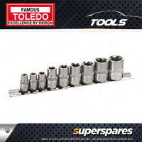 Toledo 9 Pc of E-Star fastener Socket Set 1 / 4" 3 / 8" Square Drive