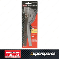 Toledo Stainless Steel Protractor 180 degree with 100mm Rule Ruller