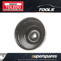 1 piece of Toledo Oil Filter Cup Wrench - 92mm 10 Flutes Aluminium - Chrome