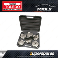 Toledo 6 Piece of Oil Filter Cup Wrench Set - Aluminium Chrome Truck