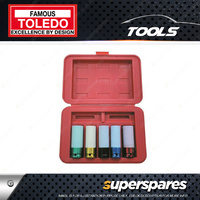 Toledo 5 Pc of Heavy Duty Wheel Nut Socket Set - Metric 15 17 19 21 22mm