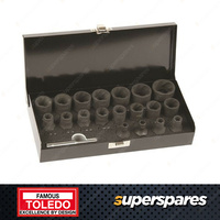 Toledo Single Twist socket 21pc Set Reversible Sockets 6mm - 27mm