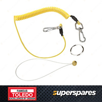 Toledo Security Spring Hook Safety Lanyard S/S coil PU coated- 3kg 1600mm Length