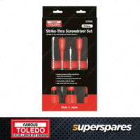 Toledo 5 Pc of Strike-Thru Screwdriver Set Slotted & Phillips - Made in Japan