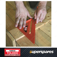 Toledo Rafter Square - Ergocast Plastic 7" Tri-square miter square protractor