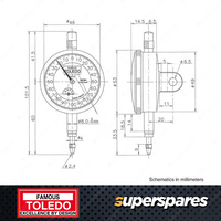 Toledo High precision expert Dial Gauge 0.001x1mm Metric Analogue