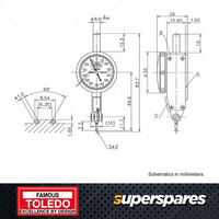 Toledo Metric Analogue Dial Test Indicator - 0.001x0.14mm High Precision Expert