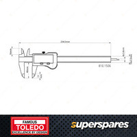 Toledo Metric & Imperial Digital Bluetooth Vernier Caliper - 150mm