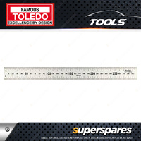 Toledo Stainless Steel Double Sided Metric Rule - 300mm Numerical Marking 1