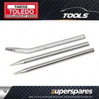 Toledo 3pc Soldering Iron Tip Set for 302100 302101 302110 STD straight angled