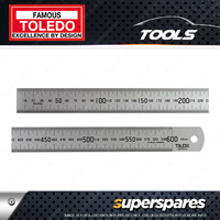 Toledo 600mm Stainless Steel Single Sided Metric Ruler numerical marking 1