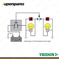 Tridon 3 Pin Electronic Flasher 12 Volt Load Sensitive Terminals 7mm Apart