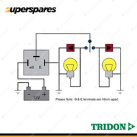 Tridon 3 Pin Electronic Flasher 12 Volt Load Sensitive Terminals 16mm Apart