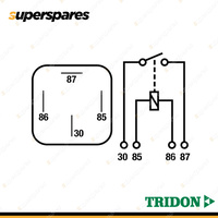 Tridon 4 Pin Mini Relay 12 Volt 40Amp Normally Open Non resistor 4 x 6.3mm