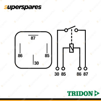 Tridon 4 Pin Mini Relay 12 Volt 70Amp NO Non resistor 2 x 6.3mm / 2 x 9.5mm