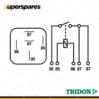 Tridon 5 Pin Mini Relay 12 Volt 30Amp Normally Open Non resistor 5 x 6.3mm