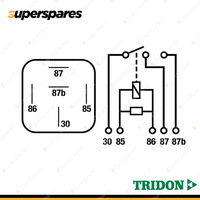 Tridon 5 Pin Mini Relay 12 Volt 40Amp Dual Contact Normally Open Resistor