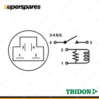 Tridon 4 Pin Replacement Relay for Toyota 12 Volt 15Amp 4 x 6.3mm