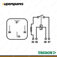 Tridon 4 Pin Fused Relay 24 Volt 15Amp Normally Open 4 x 6.3mm Blister Pack