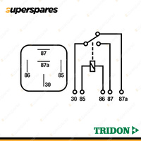 Tridon 5 Pin Mini Relay 12 Volt 40Amp/30Amp Changeover Non resistor Blister Pack