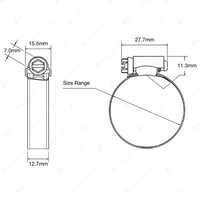 Tridon Multi-Purpose Regular Hose Clamp 30mm - 42mm Part Stainless Pack of 1