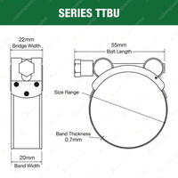 Tridon T-Bolt Ultimate Hose Clamp 36mm - 39mm 430 Stainless Steel Pack of 1