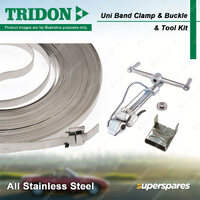 Tridon Uni Band Clamp & Buckle & Tool Kit - 19.0mm x 0.75mm x 30m Roll