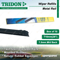 Tridon 710mm 28" Tapered Metal Rail Wiper Refills 7.5mm Mid Back -Box of 10